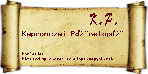 Kapronczai Pénelopé névjegykártya